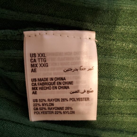 Maison Jules Juniors Green Ribbed Crew Neck Sweater XXL - Picture 9 of 10